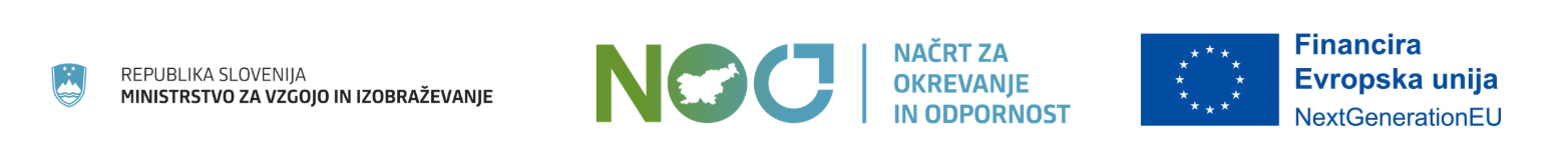 Republika Slovenija, Ministrstvo za vzgojo in izobraževanje – Načrt za okrevanje in odpornost (NOO) – financira Evropska unija, NextGenerationEU